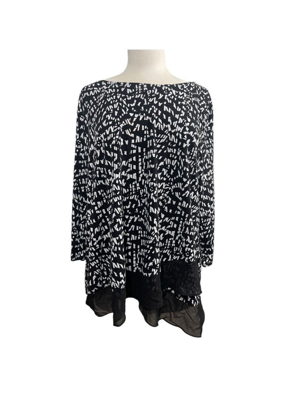Women's Vince Camuto Black‎ & White Blouse XL